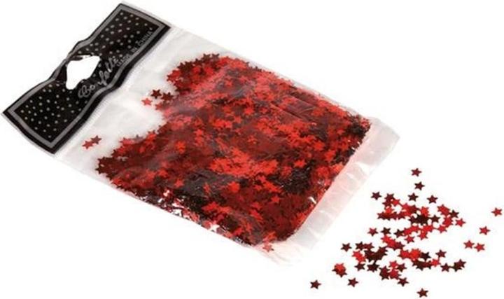 Actual product image Dekomat Scatter decoration stars 30 g, 0.5 cm, red