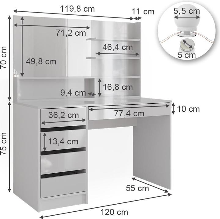 Actual product image Vicco Sherry (120 x 75 x 55 cm)
