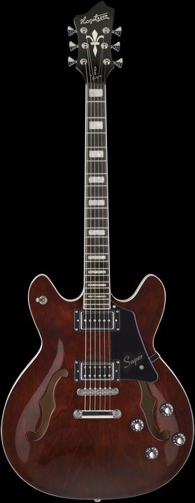 Actual product image Hagstrom Electric Guitar, Super Viking, Transparent Brown