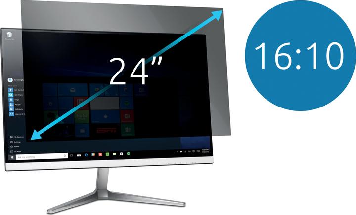 Image du produit Kensington filtre de confidentialité - 2 fois, amovible pour 24". (24", 16 : 10)