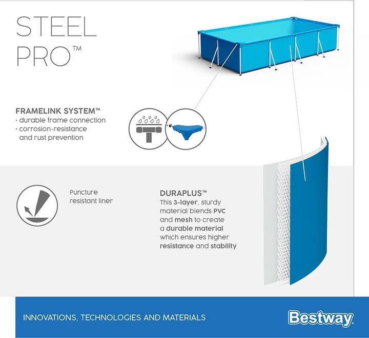 Produktbild Bestway Swimming Pool Steel Pro rechteckig (300 x 201 x 66 cm)
