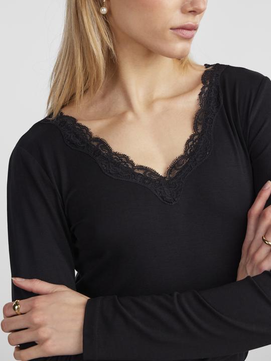 Actual product image Pieces Pcbarbera Ls Lace Top Noos Bc (XS)