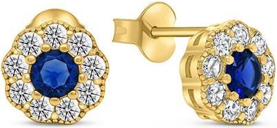 Actual product image Brilio Silver - Elegant gold-plated earrings with zircons Flowers EA331YB