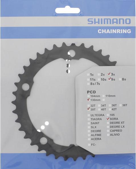 Produktbild Shimano Kettenblatt SORA FC-3503 39 Zähn D schwarz (39)