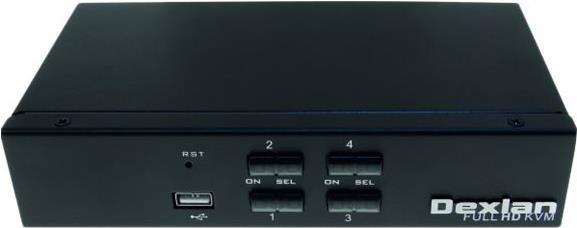 Actual product image Dexlan HDMI 1.4 KVM Switch, 4k UHD, USB, 4-fold, Desktop