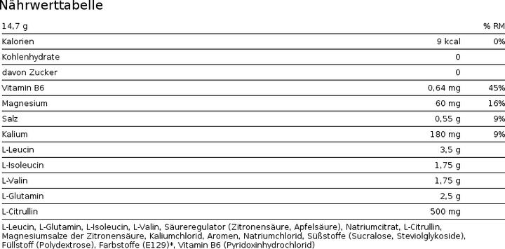 Valori nutrizionali e ingredienti Scivation Xtend BCAAS (1 Pezzo/i, Polvere, 444 g)