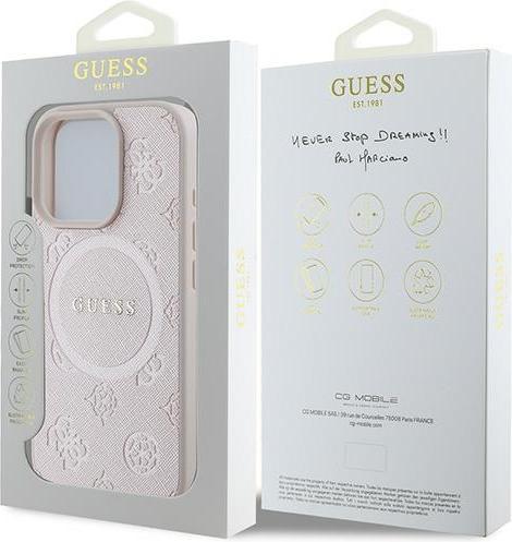 Immagine prodotto Guess GUHMP16LPSAPSMEP iPhone 16 Pro różowy/rosa HC MagSafe Safiano Peony Classic Logo (Apple iPhone 16 Pro)