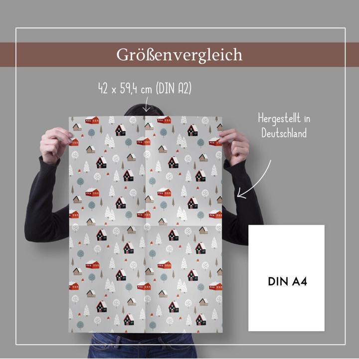 Immagine prodotto Dabelino Set di carta da regalo natalizia: Scandinavo (Carta da regalo, 4 x)