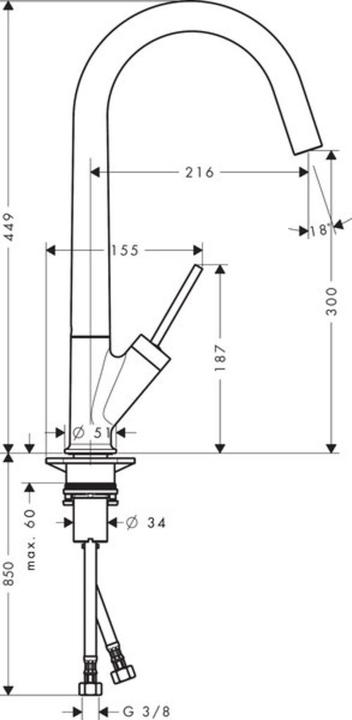 Produktbild hansgrohe Einhebel-Spültischmischer AXOR STARCK DN 15 stainless steel optic