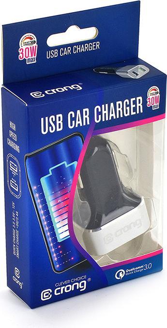Actual product image Crong Power įkroviklis 2x USB-A 3 A (CRG-PWRC-USB30-ALU)
