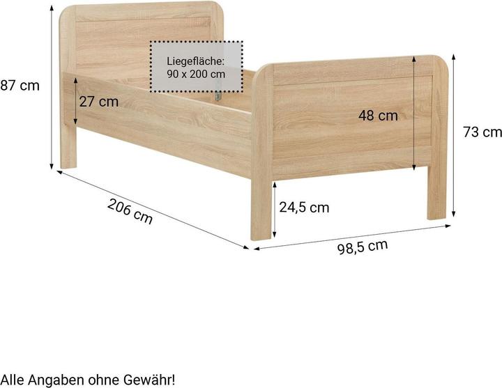 Produktbild Homestyle4u Holzbett (90 x 200 cm)