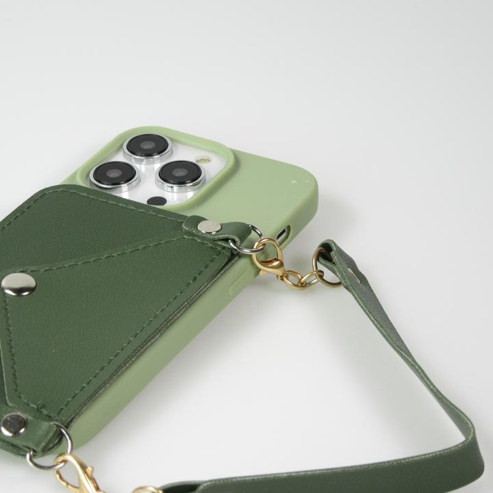 Produktbild PhoneLook Hülle Soft-Touch-Silikon mit Karten- oder Geldfach aus Leder und integriertem Lanyard (Apple iPhone 14 Pro Max)