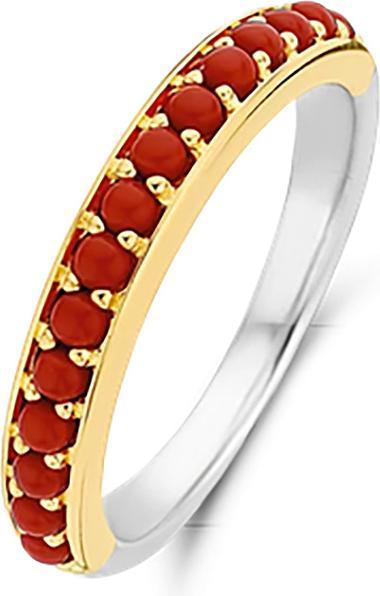 Produktbild Ti Sento Milano Ring korallrot bicolor gelbvergoldet 12123CR (56, 925 Silber)