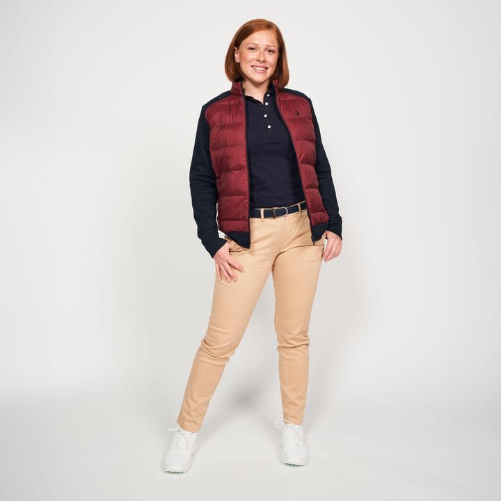 Actual product image Inesis Ladies golf quilted jacket hybrid - CW900 blue/bordeaux