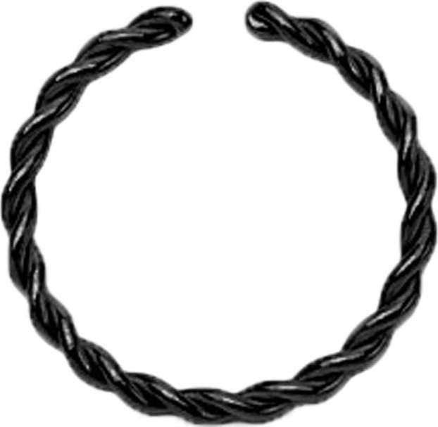 Image du produit Star Piercing Micro piercing anneau tressé noir (sans laiton, Acier chirurgical 316L)