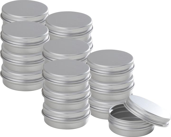Image du produit VBS XXL Pack de 20 pots de crème ROND avec bouchon à vis Pots pour crème Cosmétique Aluminium