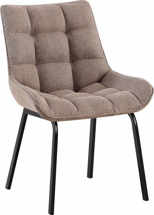 Swisshandel24 Stuhl Saranda Stoff schwarz, terrabraun