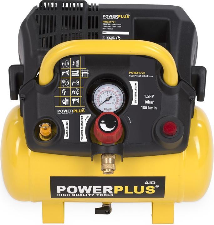 Produktbild Powerplus Kompressor 1100W - 6l kein öl 1,5hp (8 Bar, 6 l)