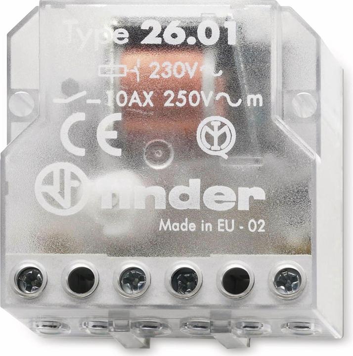 Actual product image Finder Power switch 230VAC 26.01.8.230.0000 Series 26 for flush-mounted box 1S 10A 26.01.8.230.0000