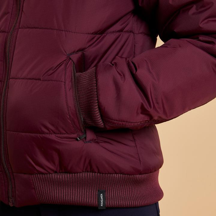 Actual product image Fouganza Winter riding jacket 500 Warm children bordeaux (116)
