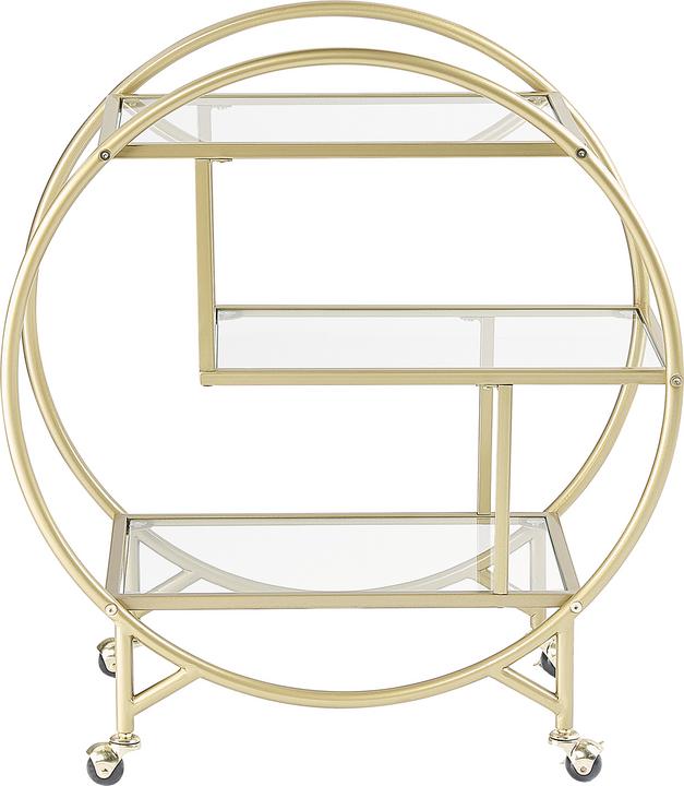 Image du produit Beliani Chariot de service métal / verre or 3 plateaux COLTON