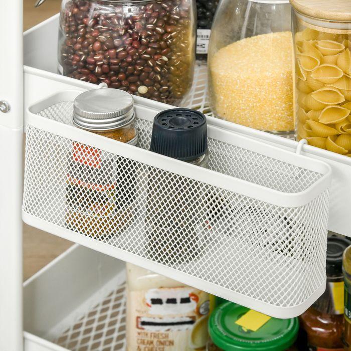 Immagine prodotto Swisshandel24 Carrello con cassetti e cestino Cucina Ufficio Scaffale da cucina a 3 livelli con rotelle Camera da