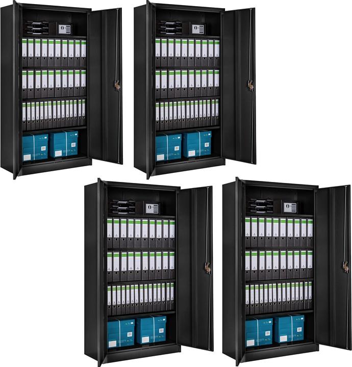 Actual product image tectake 4x Filing cabinet with 5 shelves (180 x 90 x 40 cm)