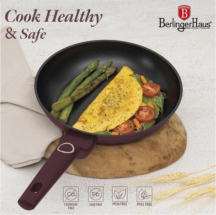 Actual product image BerlingerHaus Frying pan set, 3 pieces, Ø 20/24/28cm, bordeaux (28 cm, Frying pan, Aluminium)