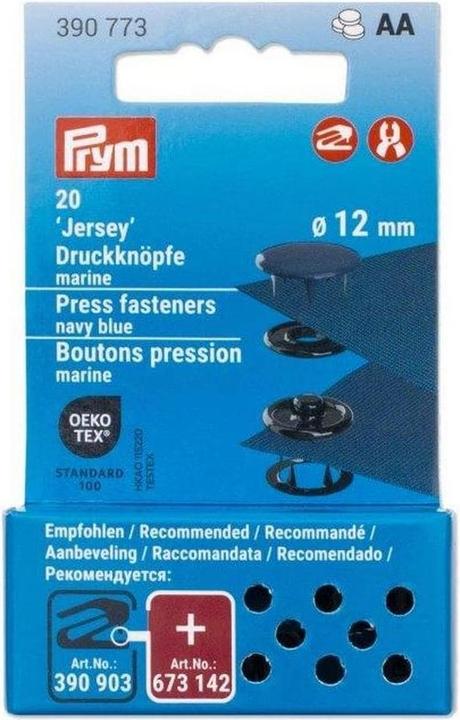 Immagine prodotto Prym Nähfrei-Druckknöpfe Jersey 12 mm marine 20 St.