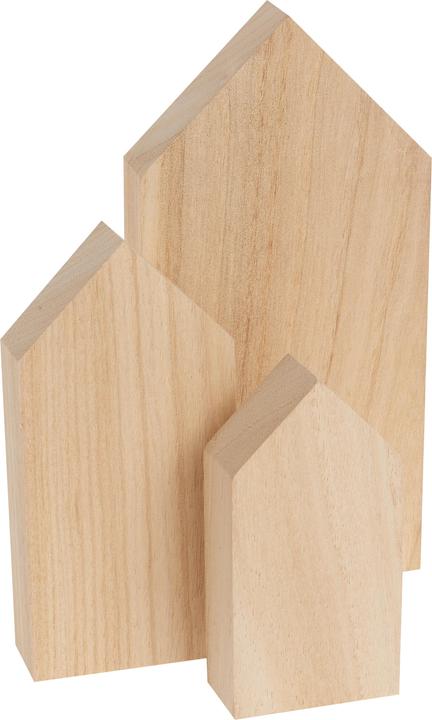 Actual product image VBS Silhouettes of houses, set of 3, pine wood