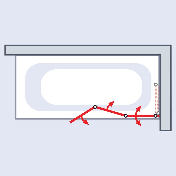 Actual product image Schulte Bath attachment, 3-piece (125 cm, 124.50 cm, 140 cm)