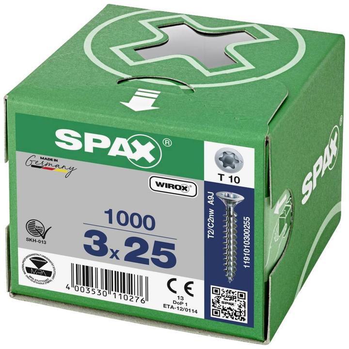 Image du produit Spax Vis pour panneaux d'aggloméré SK T10 3,0x20 mm (1000 Vis par pièce)