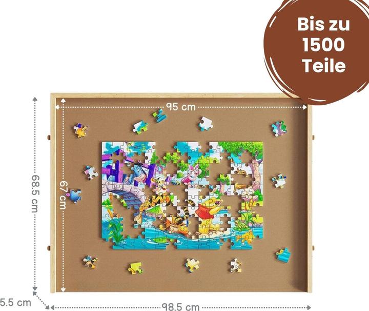 Produktbild Hermex Puzzlebrett mit Auszügen Puzzletafel Puzzleunterlage (1500 Teile)