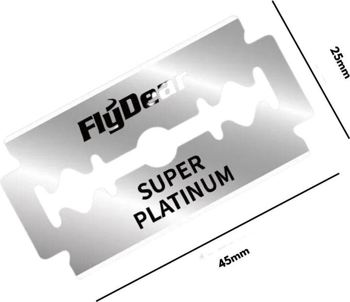 Immagine prodotto FlyDear Lame da rasoio Super Platinum Stainless, doppio taglio (10 pezzi) (10 x)