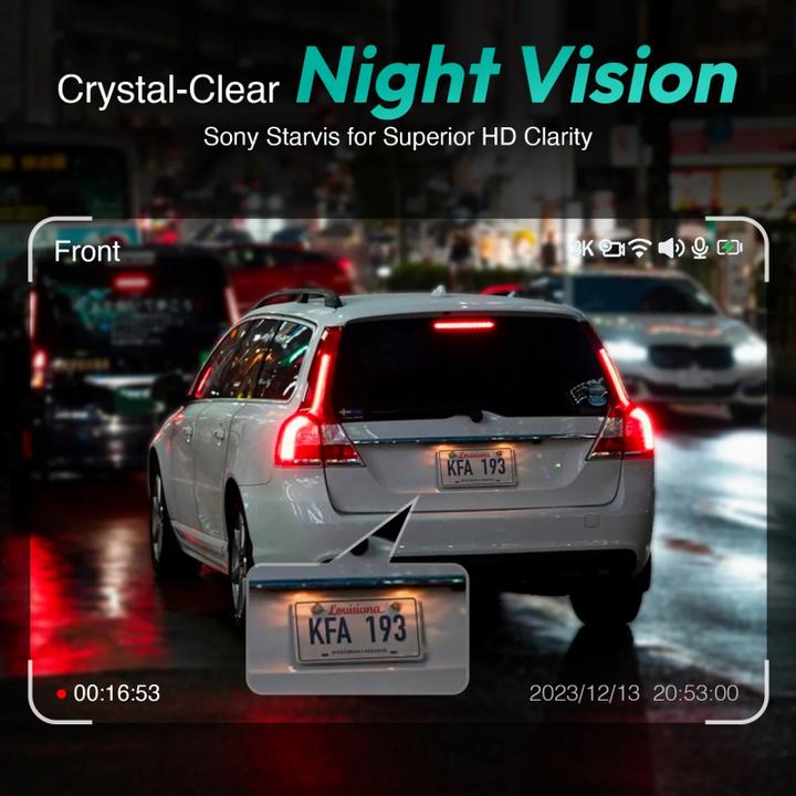 Actual product image Botslab Dash + Rear Camera G500H Pro, 3K, GPS, Wi-Fi, 3inch LCD, black (Built-in display, GPS receiver, Wi-Fi, Full HD)