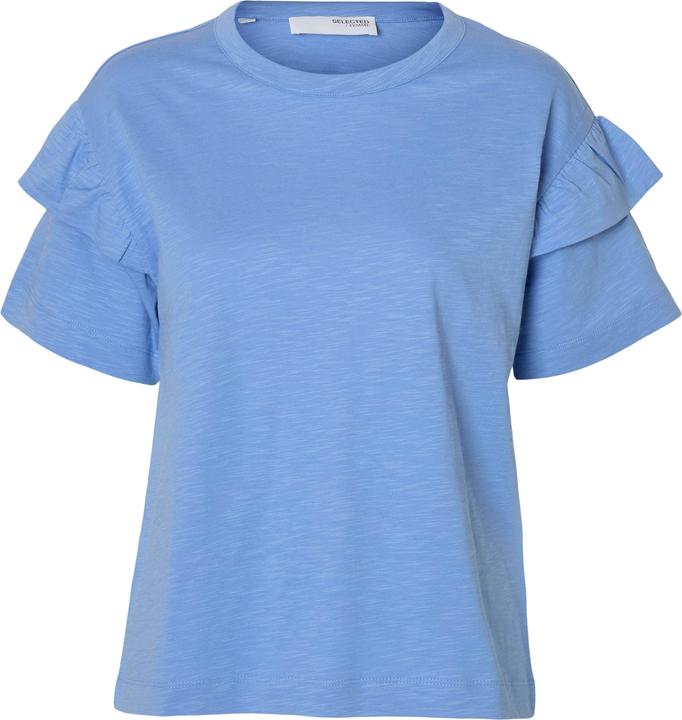 Actual product image Selected Femme Bio-Baumwolle Rüschen T-Shirt (XL)