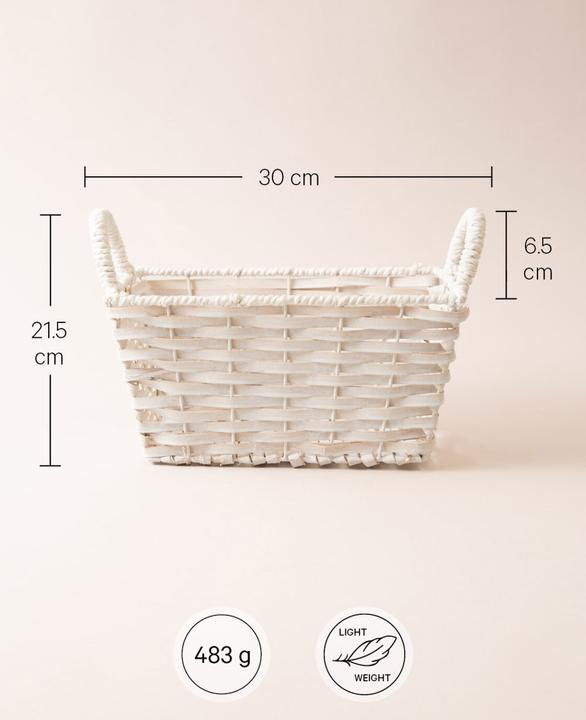 Immagine prodotto Esmée Cestino in vimini con manici (1 x, 30 x 20,5 x 15 cm)
