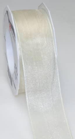 Produktbild Magni Band mit Drahtkante, créme, 25-m-Rolle 40 mm (Geschenkband)