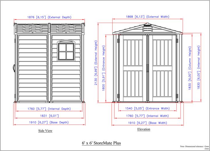 Produktbild Duramax Kunststoff Gerätehaus 186x190 Gartenhaus