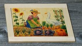 Produktbild Atelier Fischer 6021 Puzzle Bauernhof 12-teilig Frau mit Gans (12 Teile)