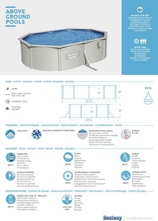 Image du produit Bestway Hydrium (500 x 360 x 120 cm)