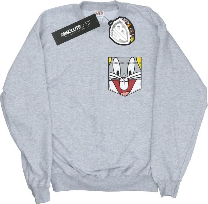 Looney Tunes Bugs Bunny Face Faux Pocket Sweatshirt Jungen