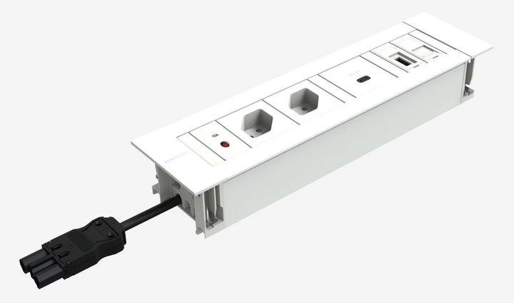 Produktbild IB Connect INTRO2.0 Steckdosenein. ws 2x Typ 13 1x USB-C 60W 1x RJ45 1x HDMI (2 x, HDMI, Typ 13, RJ45, USB-C, 0.30 m)