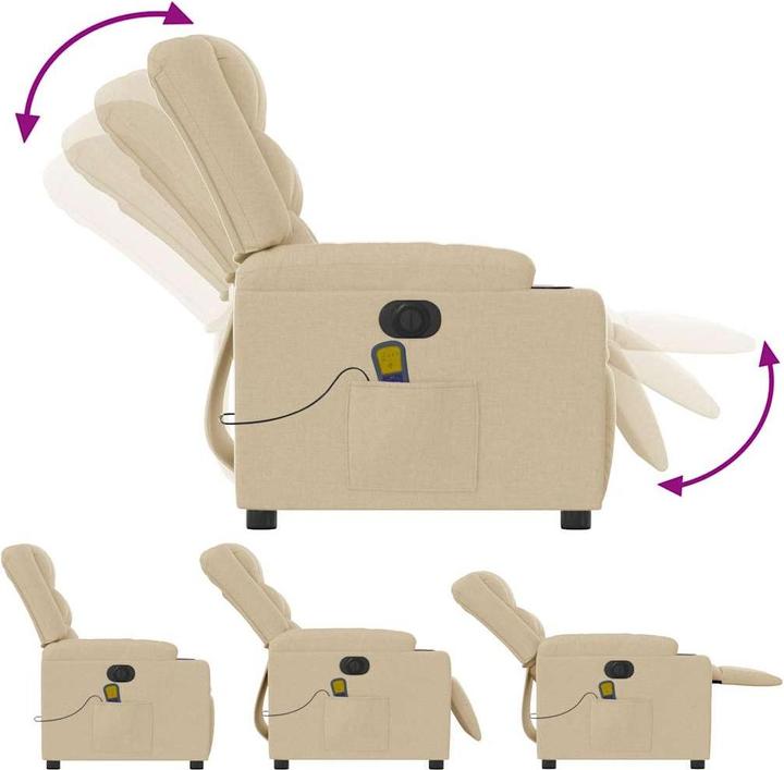 Produktbild VidaXL Massagesessel Elektrisch Creme Stoff