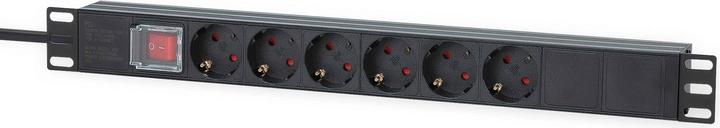 Actual product image Intellinet 19" 6-way socket strip / PDU, protective contact, 1 U