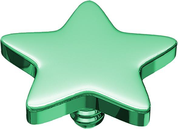 Immagine prodotto Star Piercing Ancora dermica verde stella con rivestimento in titanio (Acciaio chirurgico 316L, senza ottone)