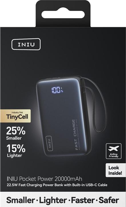 Produktbild INIUPB20ACPOCKETBK Powerbank (20000 mAh, 65 W)