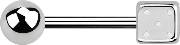 Image du produit Star Piercing Barbell silber mit Kugel und Würfel (Acier chirurgical 316L, sans laiton)