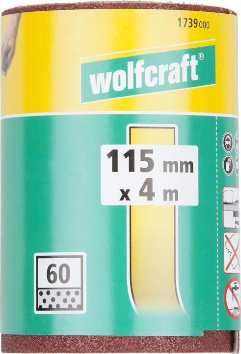 Actual product image wolfcraft wolfcraft 1 adhesive sandpaper roll, K60, 4mx115mm (60)