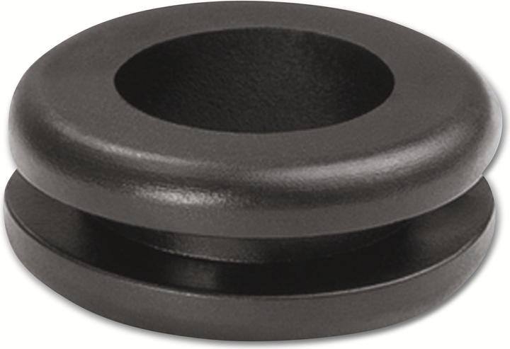 Produktbild HellermannTyton HELLERMANN Durchführungstülle HV1203-PVC-BK-M1 D=17,5/d=12,0/B=10,0/h=2,0/H6,8mm 633-02030 (20 mm, 1 Stk.)